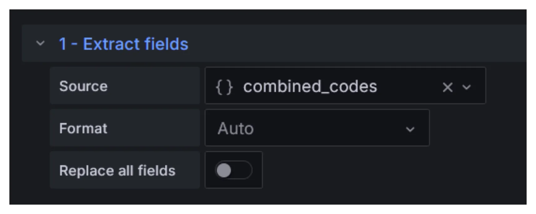 
Grafana timeseries visualization extract fields transform
